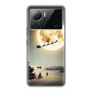 Новорічні, Святкові Чохли для Infinix Note 12 2023 - 2024 год (Санта на місяці)