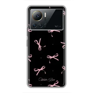 Чехол с бантиками на Инфиникс Ноте 12 Про (4G) (Банты на черном)