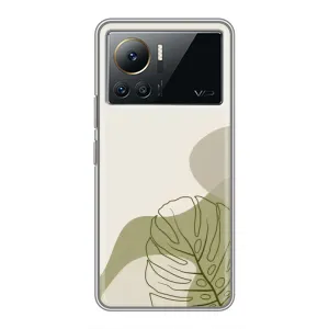 Силиконовый чехол с принтом в цветах на Infinix Note 12 Pro (4G) (Зеленая монстера дизайн)
