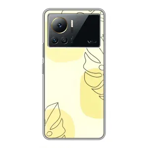 Силиконовый чехол с принтом в цветах на Infinix Note 12 Pro (4G) (Желтая монстера арт)