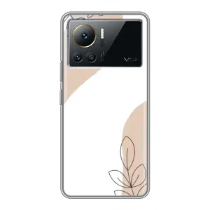 Силиконовый чехол с принтом в цветах на Infinix Note 12 Pro (4G) (Нюдовая веточка абстракция)