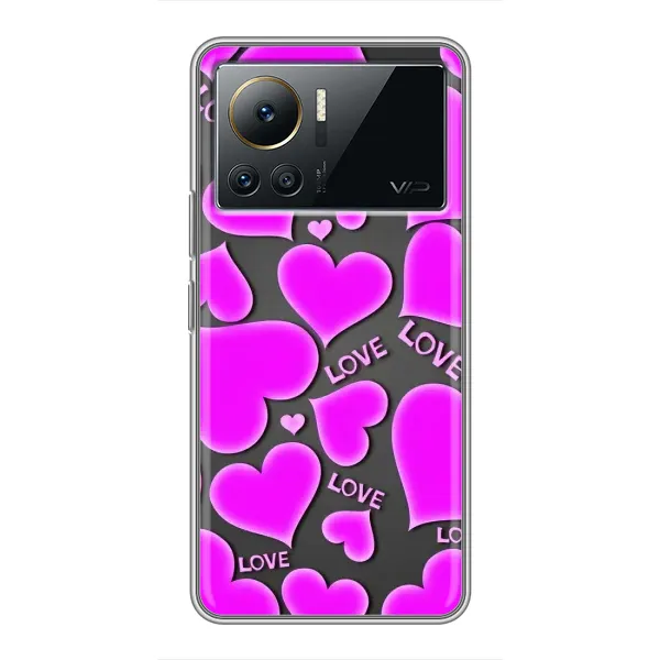 Чехол с принтом «Pink hearts» для Infinix Note 12 Pro (4G)