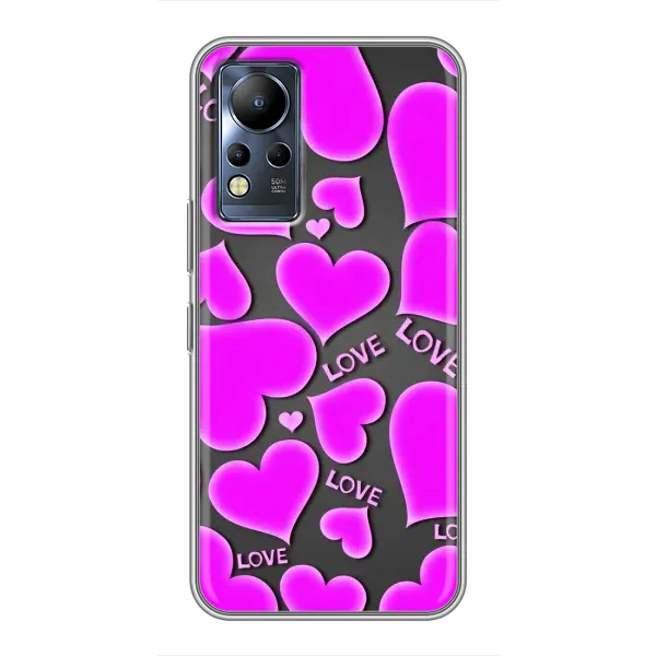 Чехол с принтом «Pink hearts» для Infinix Note 12