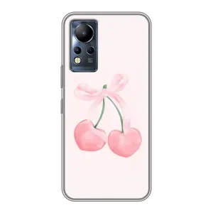 Чехол с розовым рисунком для Infinix Note 12 (Розовые вишни)