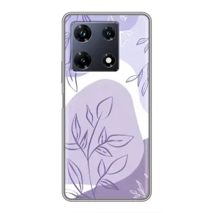 Силконовий чохол з принтом в квітах на Infinix Note 30 Pro (Фіолетове листя абстракція)