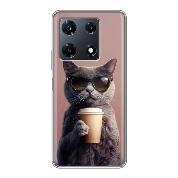 Чехол с принтом «Кот с кофе» для Infinix Note 30 Pro Чехол с принтом «Кот с кофе» для Infinix Note 30 Pro