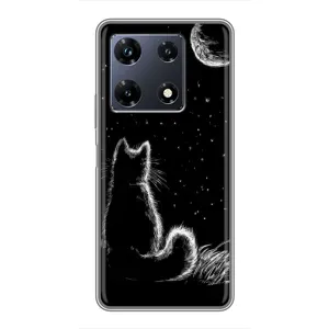 Чохол з принтом для Infinix Note 30 Pro (AlphaPrint) Модні коти (Котик і місяць)