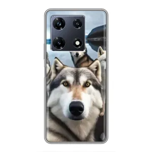 Чохол з Хаскі Infinix Note 30 Pro - (AlphaPrint) (Селфі Хаскі)