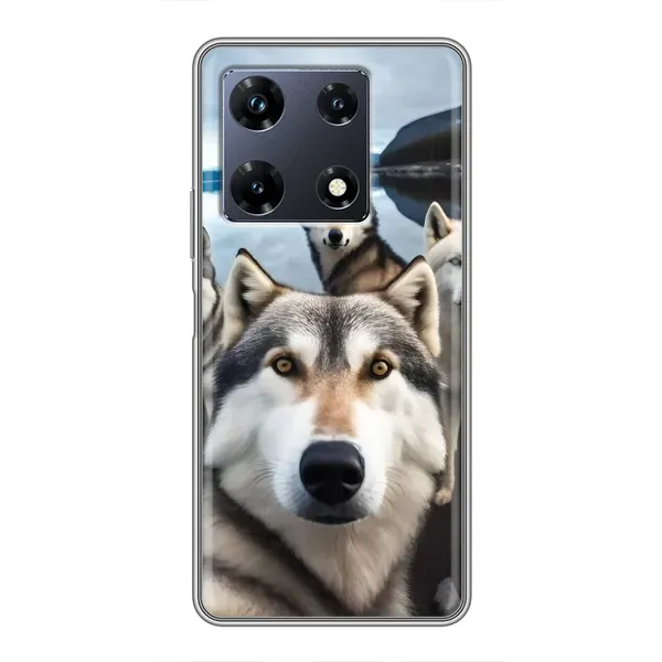 Чехол с принтом «Селфи ХАски» для Infinix Note 30 Pro Чехол с принтом «Селфи ХАски» для Infinix Note 30 Pro