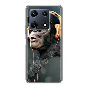 Чохол з Мавпами Infinix Note 30 Pro - (AlphaPrint) (В навушниках)