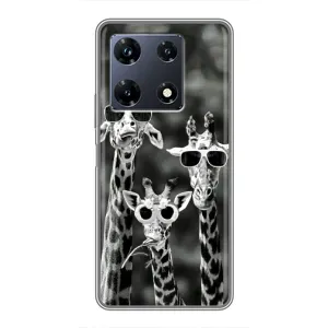 Силіконовий чохол з КАРТИНКАМИ літо для Infinix Note 30 Pro (AlphaPrint) (Жирафи в окулярах)