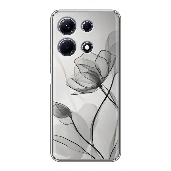 Чехол с принтом «Черные цветы» для Infinix Note 30 Чехол с принтом «Черные цветы» для Infinix Note 30
