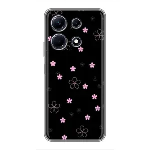 Чохол з розовим принтом для Infinix Note 30 (Рожеві квіти на чорному)