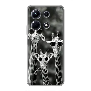 Силіконовий чохол з КАРТИНКАМИ літо для Infinix Note 30 (AlphaPrint) (Жирафи в окулярах)