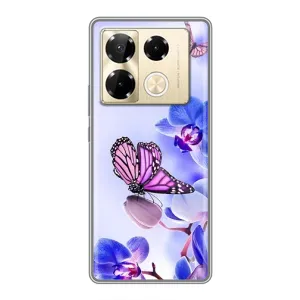 Чохли з квітами для Infinix Note 40 Pro (VPrint) (Метелик на квітах)