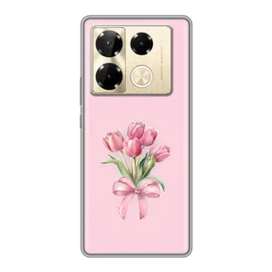 Чохол з розовим принтом для Infinix Note 40 Pro (Букет квітів)