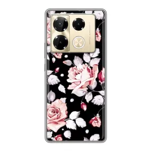 Чохли з квітами для Infinix Note 40 Pro (VPrint) (Квіти на чорному)