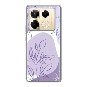 Силконовий чохол з принтом в квітах на Infinix Note 40 Pro (Фіолетове листя абстракція)