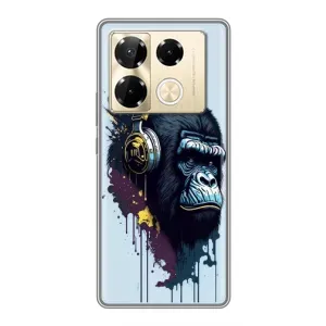 Чохол з Мавпами Infinix Note 40 Pro - (AlphaPrint) (Горила в навушниках)