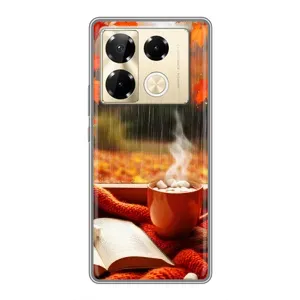 Чохол з унікальним дизайном 'Осінь з кавою' для Infinix Note 40 Pro (Кава і дощ)