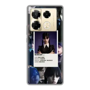 Чехлы Венсдей на Infinix Note 40 Pro Уэнсдей (AlphaPrint) (коллаж Уэнздей)