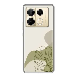 Силконовий чохол з принтом в квітах на Infinix Note 40 Pro (Зелена монстера дизайн)