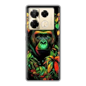 Чохол з Мавпами Infinix Note 40 Pro - (AlphaPrint) (Мавпа в квітах)