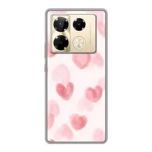 Чохол з розовим принтом для Infinix Note 40 Pro (Рожеві сердечки)