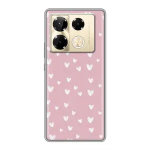 Чохол з розовим принтом для Infinix Note 40 Pro (Сердечки на рожевому)