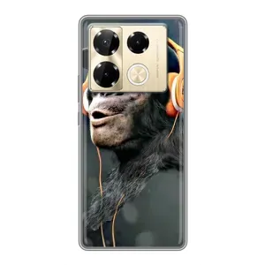 Чохол з Мавпами Infinix Note 40 Pro - (AlphaPrint) (В навушниках)