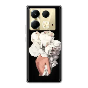 Чехлы (ART) Цветы на Infinix Note 40 (VPrint) (Белые цветы)