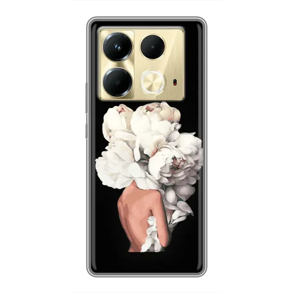 Чохол з принтом «Білі квіти» для Infinix Note 40