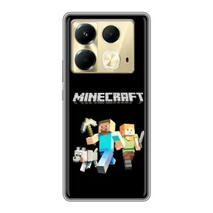 Чехол Майнкрафт на Infinix Note 40 (AlphaPrint) Minecraft (герои Minecraft)