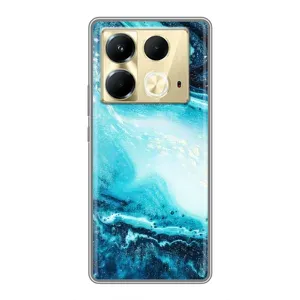 Мраморный чехол на Infinix Note 40 (VPrint) (Голубой мрамор)