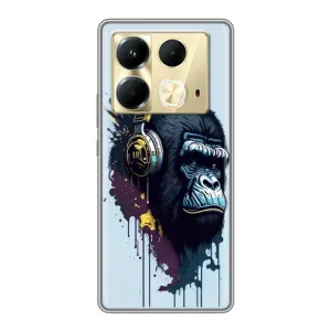 Чохол з Мавпами Infinix Note 40 - (AlphaPrint) (Горила в навушниках)