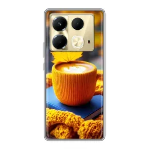 Чехол с уникальным дизайном «Осень с кофе» для Infinix Note 40 (Кофе на желтом пледе)