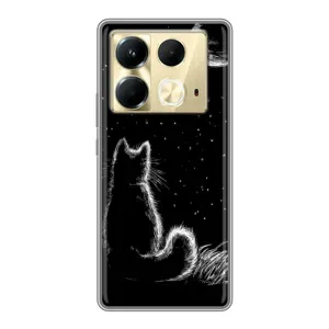 Чохол з принтом для Infinix Note 40 (AlphaPrint) Модні коти (Котик і місяць)