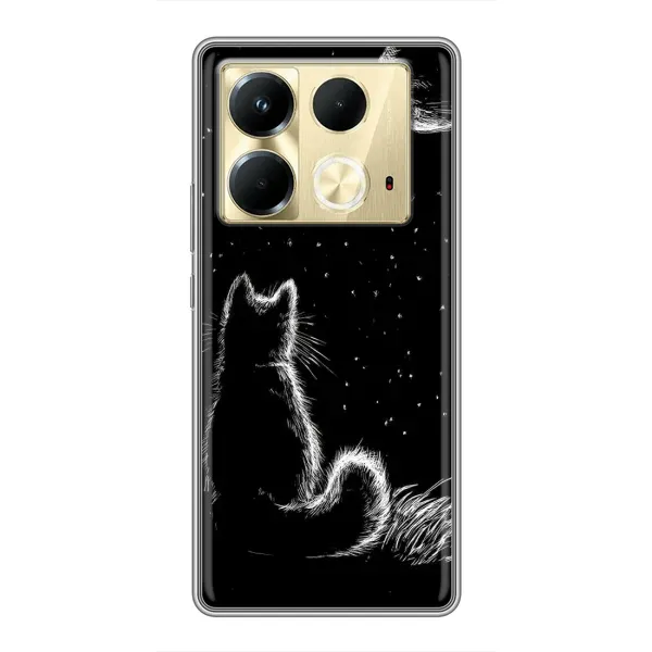 Чохол з принтом «Котик і місяць» для Infinix Note 40