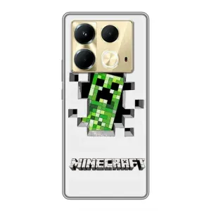 Чехол Майнкрафт на Infinix Note 40 (AlphaPrint) Minecraft (крипер Майнкрафт)