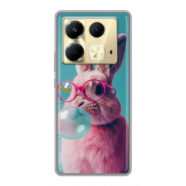 Чохол з принтом «Кролик в окулярах» для Infinix Note 40