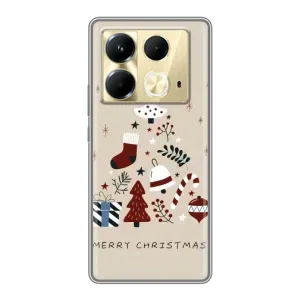 Рождественские, Праздничные Чехлы для Инфиникс Ноут 40 (Merry Christmas)
