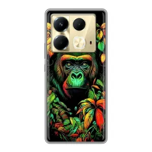 Чохол з Мавпами Infinix Note 40 - (AlphaPrint) (Мавпа в квітах)