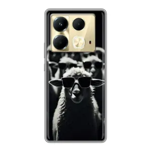 Чохол з принтом стильні тварини для Інфінікс Ноут 40 (Овечка в окулярах)