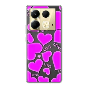Чехлы для любимой на Инфиникс Ноут 40 (VPrint) (Pink hearts)