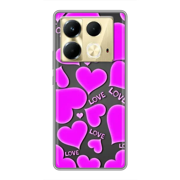 Чохол з принтом «Pink hearts» для Infinix Note 40