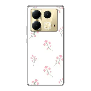 Чехол с розовым рисунком для Infinix Note 40 (Розовые цветы)