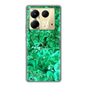Мраморный чехол на Infinix Note 40 (VPrint) (Салатный Мрамор)