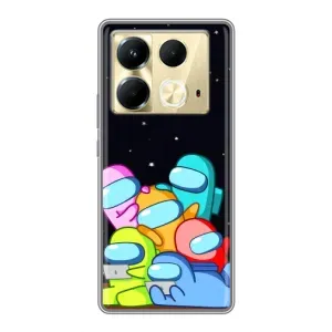 Чехол Амонг Ас для Infinix Note 40 (AlphaPrint) (Скины в космосе)
