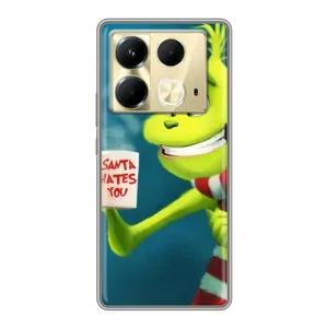 Рождественские Чехлы для Infinix Note 40 (VPrint) (Зеленый Гринч)