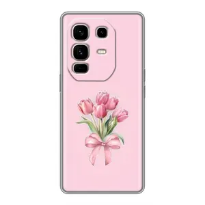 Чехол с розовым рисунком для Infinix Note 50 Pro Plus (Букет цветов)